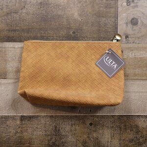 Ulta Beauty Cosmetic Makeup Bag One Size Tan Woven Travel Pouch Organizer